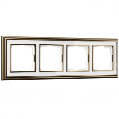 Рамка на 4 поста (бронза/белый) W0041327 (a051217)