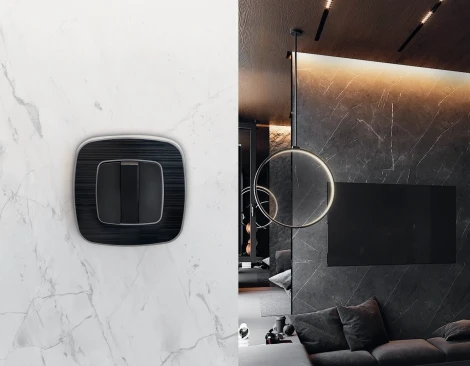 Рамка Ambrella Volt OMEGA Coint (Черный Стекло органическое/Сталь) 1-ая OF640531