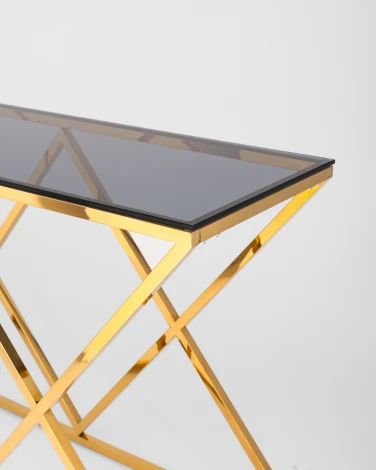 Консоль Stool Group ИНСИГНИЯ 120*40 золото стекло smoke УТ000001499