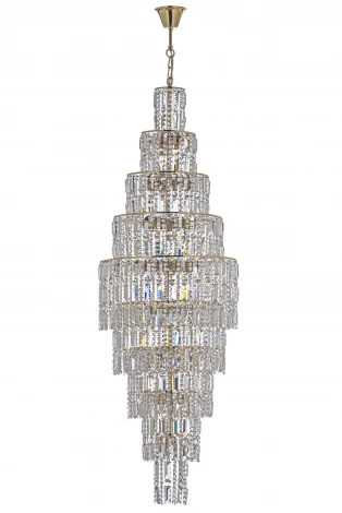 Подвесная люстра каскадная Arti Lampadari Valencia E 1.10.50.501 G (220V, хрусталь)