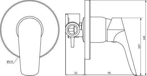 Смеситель Damixa RedBlu Origin Bit 777500000 С ВНУТРЕННЕЙ ЧАСТЬЮ, для душа