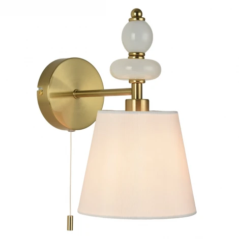Бра Lumion Aneta 8411/1W латунь/белый, металл/стекло/текстиль Е14 40W 220V