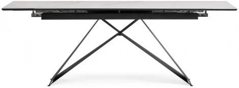 Керамический стол Woodville Ноттингем 160(220)х90х79 белый мрамор / черный 553543