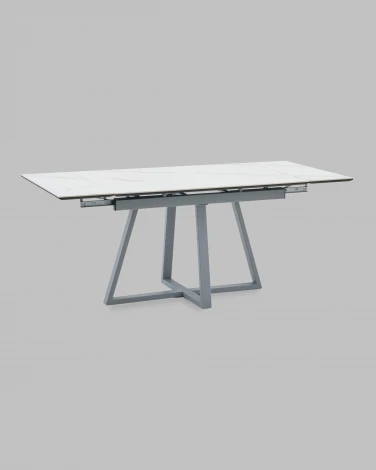 Стол Stool Group Керас 120-180/80/75 Стол Stool Groupешница МДФ16/керамика Snow white подСтол Stool Groupье металл серый УТ000041935