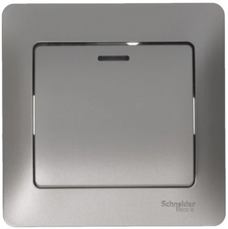 Выключатель встраиваемый одноклавишный с подсветкой (платина) Systeme Electric Glossa GSL001263