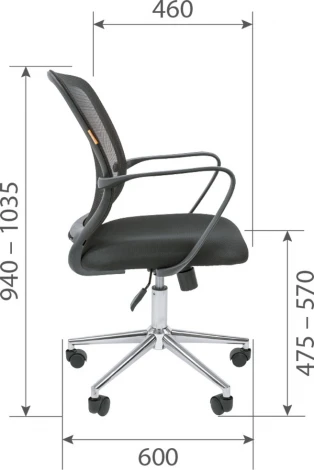 Компьютерное кресло CHAIRMAN 698 хром (Металл,Пластик,Ткань,Сетка/Синий)