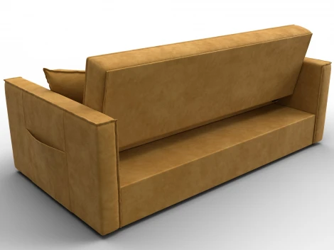 Диван прямой Лига-104 (160) (ЛДСП,Брус,Фанера,Велюр/Желтый) Лига Диванов 134879