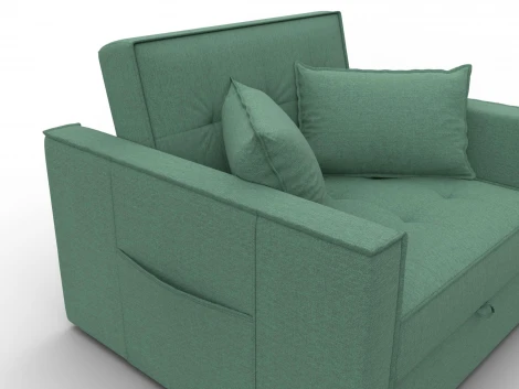 Кресло-кровать Лига-104 (80) (ЛДСП,Брус,Фанера,Рогожка/Зеленый) Лига Диванов 134846