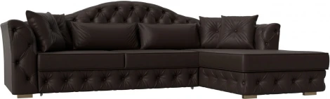 Диван угловой Артис правый угол (Коричневый/Экокожа) Лига Диванов арт.121635