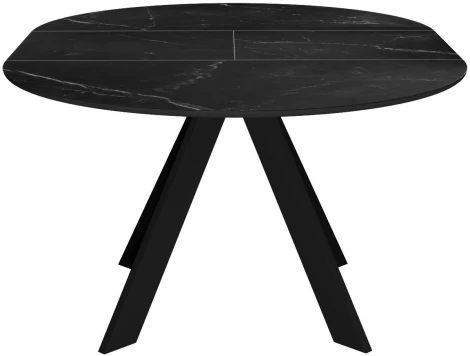 Стол DikLine SKC100 d1000 Керамика Черный мрамор,подстолье черное,опоры черные