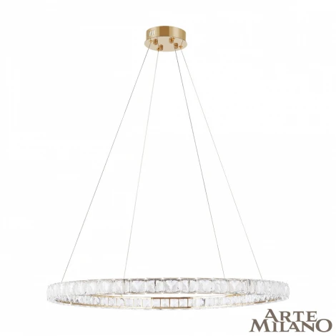 Подвесной светильник Arte Milano Venezia 311311/D800 GD (регулировка яркости, LED, 220V, хрусталь, пульт управления, на тросе, кольцо)