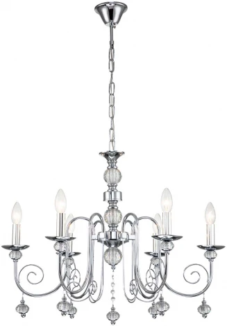 Подвесная люстра Escada Shine 678/6PL Chrome (220V, хрусталь, подвески, на цепи, подсвечник, свеча)