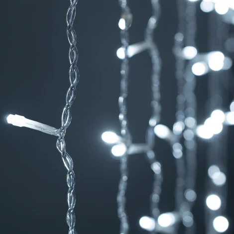 Гирлянда Занавес Облегченный 2 x 1 м белый 220В, 200 LED, провод прозрачный ПВХ, IP54 Laitcom PCL200NOT-10-2W