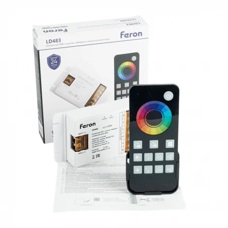 Контроллер RGB с пультом таймером и визуализатором звука 12-24-48V Feron LD483 52098
