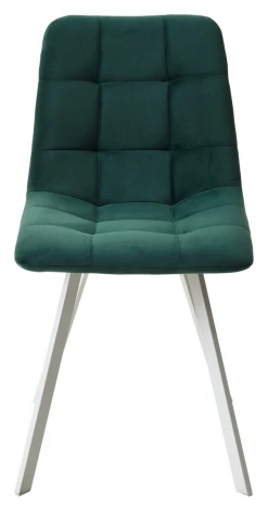 Стул CHILLI-Q SQUARE зеленый #19, велюр / белый каркас, 4 шт./1 к