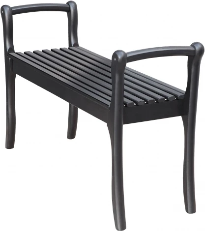 Скамья для прихожей с подлокотниками массив, каркас венге Mebelik арт.007568