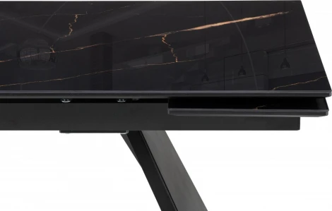 Стеклянный стол Хорсборо (Хорсборо 140(200)х80х79 обсидиан / черный) Woodville арт.588007