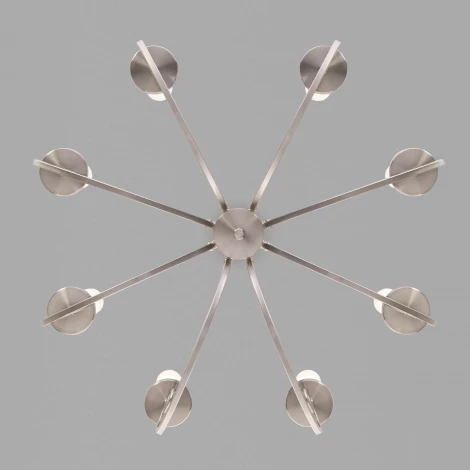 Подвесная люстра Wi-Fi Eurosvet Banci 60117/8 никель (220V, управление смартфоном, голосовое управление, умный дом - Minimir Home, Алиса, Маруся, Салют, на цепи)