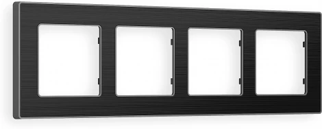 Рамка Ambrella Volt ALFA Arctic (Черный Стекло органическое/Сталь) 4-ая AF580534