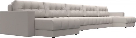 Диван П-образный с декором Лига-049 НПБ Мегалонг Лига Диванов (Замша) арт.128548