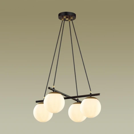 Подвесная люстра Randi 5212/4 черный, золотой E27 4*60W Lumion (220V, на проводе, шар)