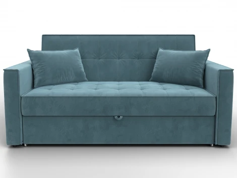 Диван прямой Лига-104 (140) (ЛДСП,Брус,Фанера,Велюр/Бирюзовый) Лига Диванов 134869