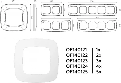 Рамка Ambrella Volt OMEGA Ecta (Белый матовый) 3-ая OF140123