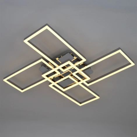 Потолочная люстра светодиодная на штанге с пультом с гибким неоном с регулировкой цветовой температуры и яркости LED4U LED4U L11004-5 CR