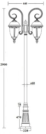 Наземный фонарь Oasis Light St.LOUIS L 89110LA/18/B1 Bl мат/тр