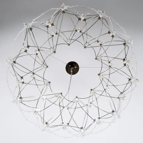 Подвесная люстра светодиодная хрустальная с пультом с регулировкой цветовой температуры Modelux MODELUX ML.5603.800P СН