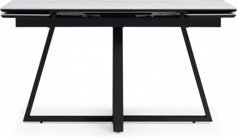 Керамический стол Notta Памелла 140(200)х80х75 белый мрамор snow white / черный арт.612193