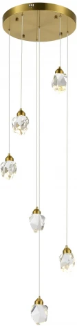 Подвесной светильник ST Luce Cascato SL6114.203.06 Золотистый/Прозрачный LED 6*3W 3000K