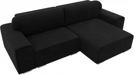 Диван угловой Лига-029 правый угол (Черный/Микровельвет) Лига Диванов арт.121918