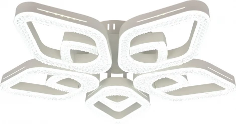 Потолочная люстра светодиодная с таймером Escada Sedna 10280/5LED 84Вт, с ПДУ, металл/акрил, белый (220V)