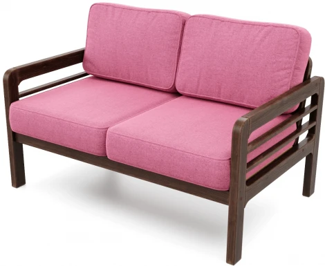 Диван Arsko прямой Бергер М орех рогожка розовая