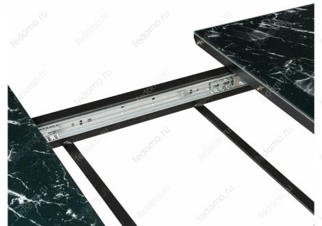 Стол на тумбе Woodville Иматра мрамор черный / черная шагрень / камень 462404