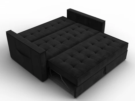 Диван прямой Лига-104 (140) (ЛДСП,Брус,Фанера,Велюр/Черный) Лига Диванов 134873