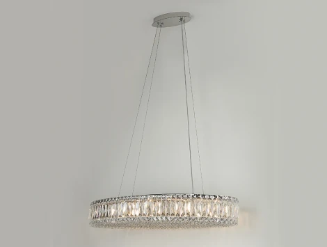 Подвесной светильник Newport 8450 8458/S chrome (220V, хрусталь, на тросе)