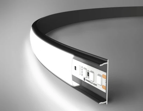Алюминиевый профиль накладной гибкий для светодиодной ленты до 15мм Ambrella Illumination GP1600BK