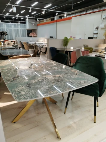 Стол обеденный IST-CASA Элис Рэк DT2850А.1, 160х90х75 см, малахитовый