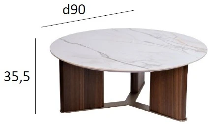 Стол журнальный круглый иск.камень белый d90*35.5см Garda Decor арт.76AR-501C-STOL/ZH