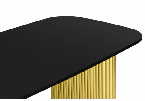 Кухонный стол Notta Бавария B 180 х 90 черная пленка шагрень / золото