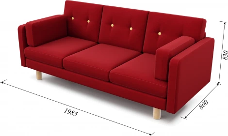 Диван Arsko прямой Ингвар Б велюр красный