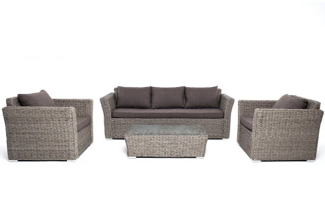 "Капучино" лаунж-зона из искусственного ротанга (гиацинт), цвет серый 4SIS арт.УТ-00004224