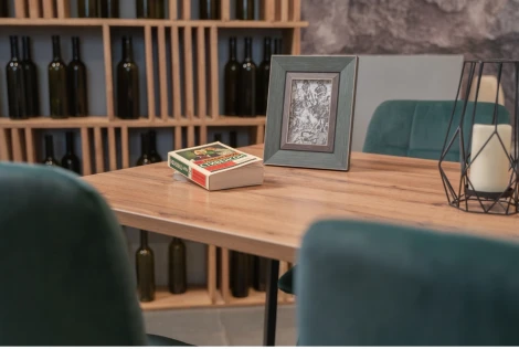 Стол Notta Тринити Лофт 120 25 мм черный матовый / дуб делано темный 489635