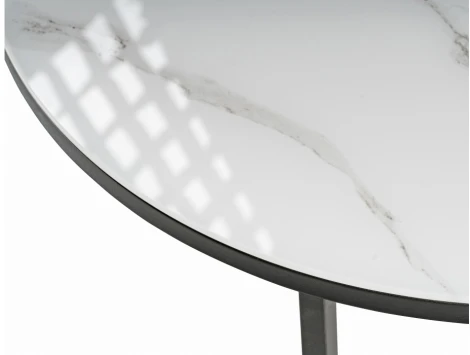 Комплект столиков Woodville Плумерия белый мрамор / черный 500007