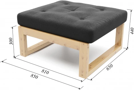 Пуф Arsko Амбер сосна черная рогожка