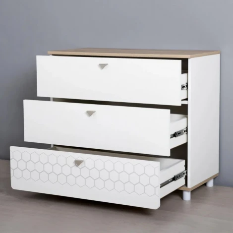 Комод Эльга (Эльга белый шагрень / дуб белый exclusive) Mobi арт.518261