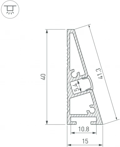 Профиль PLINTUS-H40-2000 BLACK (Arlight, Алюминий) 052398