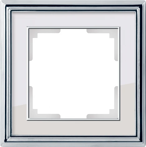 Рамка на 1 пост (хром/белый) W0011331 (a051210)